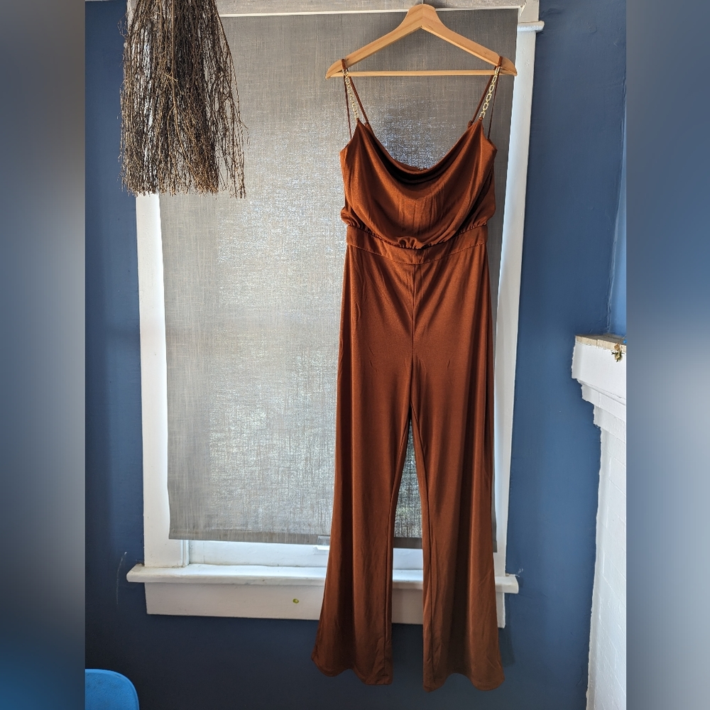 Jason Wu Brown Cowl Neck Jumpsuit M - Picture 2 of 6